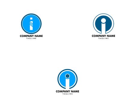 Set of I Letter Circle Iconのイラスト素材