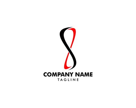 Letter number 8 infinity logo vectorのイラスト素材