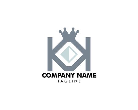 KK initial letter diamond shape logo templateのイラスト素材