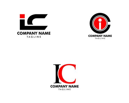 Set of Initial Letter IC Logo Template Designのイラスト素材