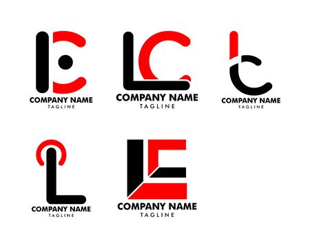 Set of Initial Letter LC Logo Template Designのイラスト素材