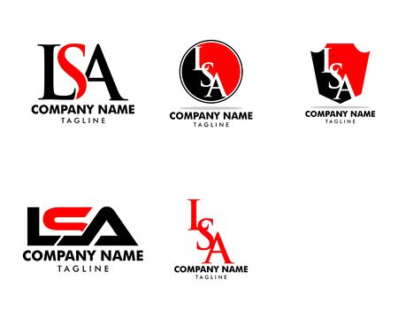 Set of Initial Letter LSA Logo Template Designのイラスト素材
