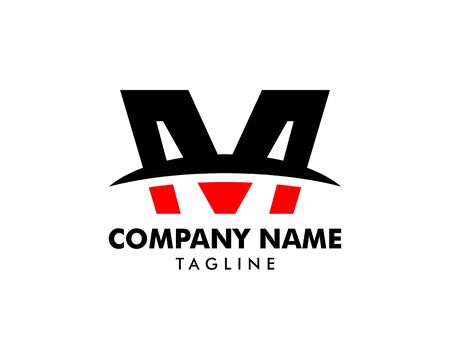 Letter M Swoosh Logo Template Designのイラスト素材