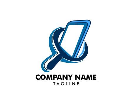 Mobile Search Logo Design Templateのイラスト素材