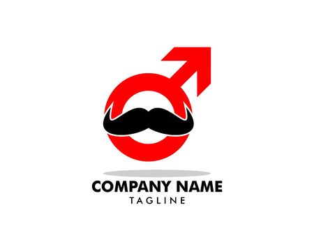 Mustache Man Logo Template Designのイラスト素材