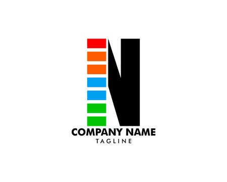 Letter N Equalizer Logo Template Designのイラスト素材