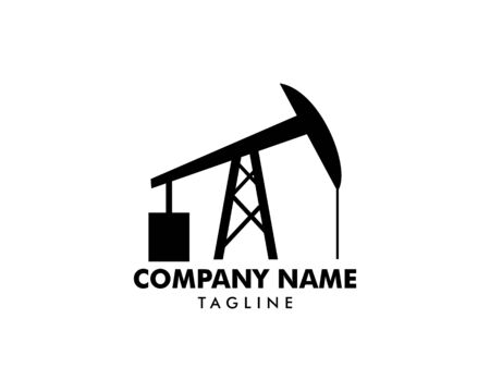 Sucker rod pump icon logo for oil and gas industryのイラスト素材