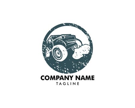 Off-road car logo, safari suv, expedition offroaderのイラスト素材