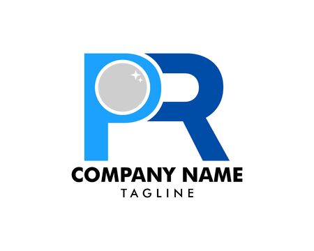 Initial Letter PR With Pearl Icon Logo Template Designのイラスト素材
