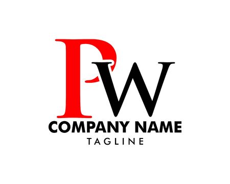 Initial Letter PW Logo Template Designのイラスト素材