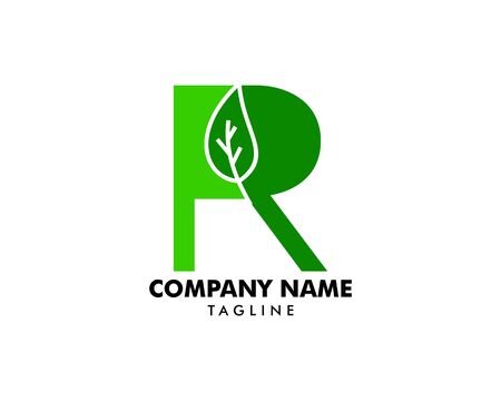 Letter R leaf initial logo templateのイラスト素材