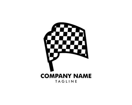 Race flag logo design vector templateのイラスト素材