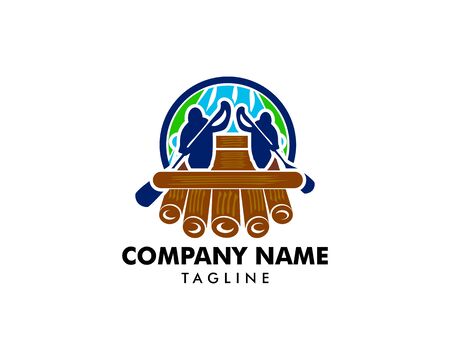 Rafting logo design vector templateのイラスト素材
