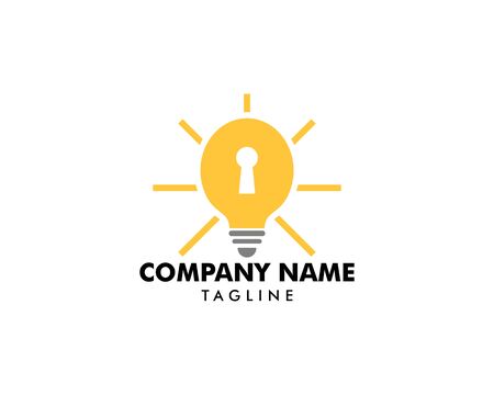 Light Bulb with Keyhole Icon Logo Vector Symbolのイラスト素材