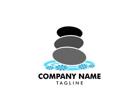 Spa Stone Logo Template Vector Illustrationのイラスト素材