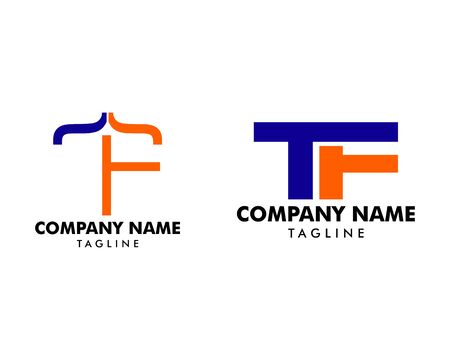 Set of Initial Letter TF Logo Template Designのイラスト素材