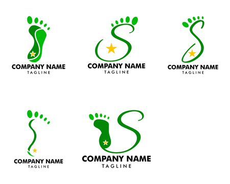 Set of S Letter feet logo icon vectorのイラスト素材