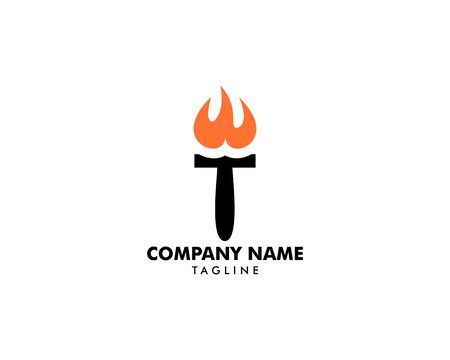 Torch fire vector logo designのイラスト素材