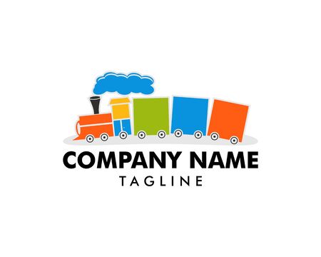 Train Kids Logo Design Templateのイラスト素材