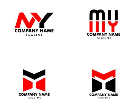 Set of Initial Letter MY Logo Template Designのイラスト素材
