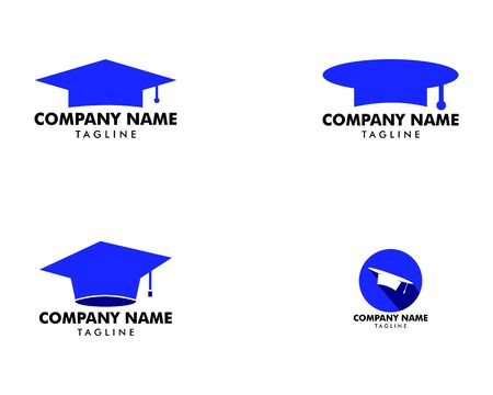 Set of Graduation hat vector logo, Education logoのイラスト素材