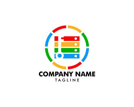 Server Key Icon Logo Design Elementのイラスト素材