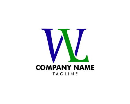 Initial Letter WL Logo Template Designのイラスト素材