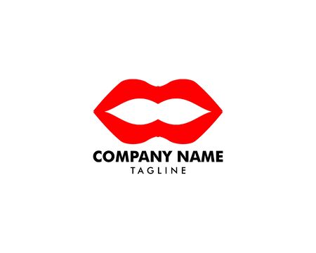 Red Lips  Design  Template, Kiss Iconのイラスト素材