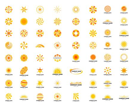 Set of Abstract Sun Logo Design Templateのイラスト素材