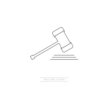 Judge Gavel Icon Vector Logo Templateのイラスト素材