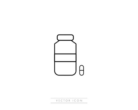 Pills Bottle Icon Vector Logo Templateのイラスト素材