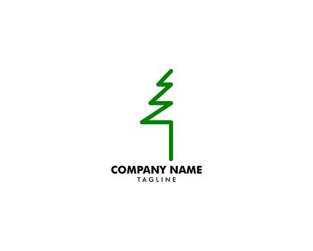 Pine Tree Logo Design Templateのイラスト素材