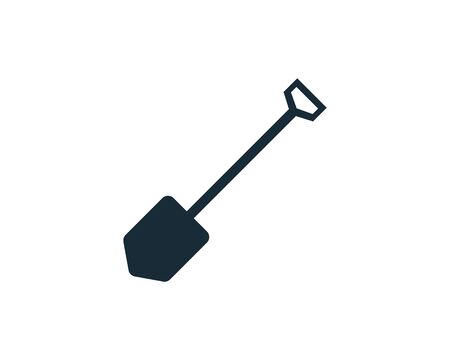 Shovel of Gardening Equipment Icon Vector Template Illustration Designのイラスト素材