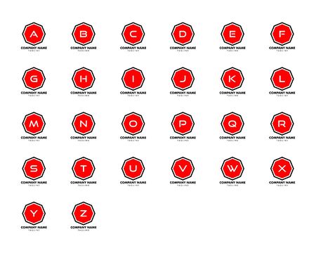 Set of Initial Letter Octagon Logo Design Vector Icon Illustrationのイラスト素材