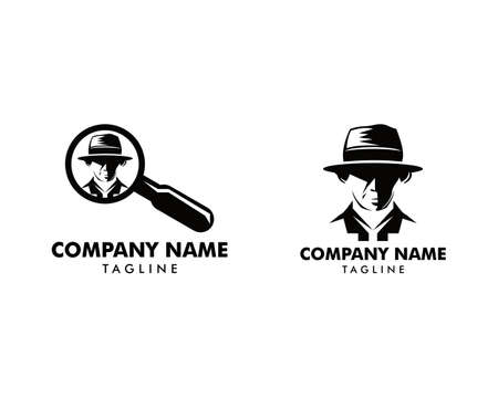 Set of Detective logo template vector illustration, Spy logoのイラスト素材
