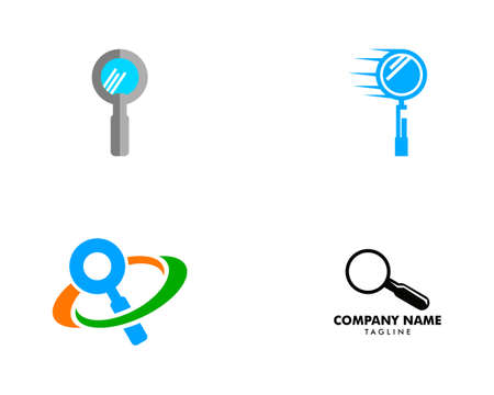 Set of Magnifying Glass Logo Template, Search Logo Vector Illustrationのイラスト素材