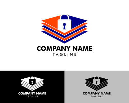Security data lock logo vector templateのイラスト素材