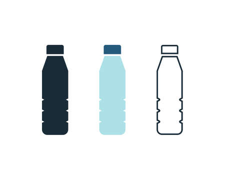 Plastic Bottle Icon Vector Logo Template Illustration Designのイラスト素材