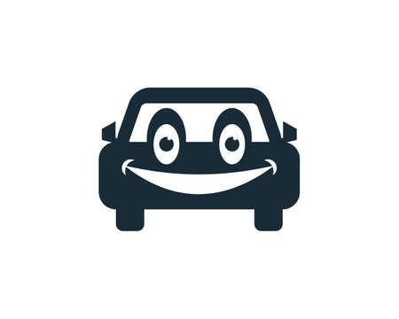 Smile Car Transportation Icon Vector Template Illustration Designのイラスト素材