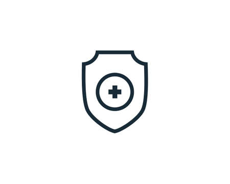 Shield and Cross Medical, Healthcare Icon Vector Template Illustration Designのイラスト素材