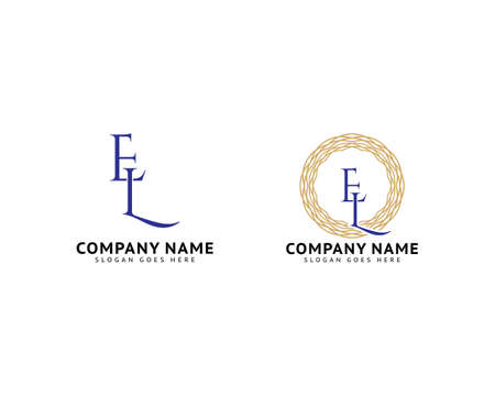 Set of Initial Letter EL Logo Template Designのイラスト素材