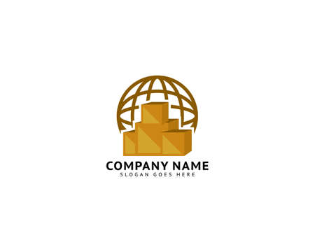 Cardboard Box Logo Template Designのイラスト素材