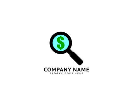 Magnifying Glass with Dollar Logo Template Designのイラスト素材