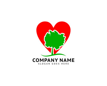 Love Tree Logo Template Designのイラスト素材