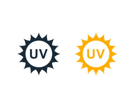 Ultraviolet Sunburn, Solar Icon Vector Logo Template Illustration Designのイラスト素材