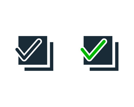 Check Mark and Book Document Icon Vector Template Illustration Designのイラスト素材