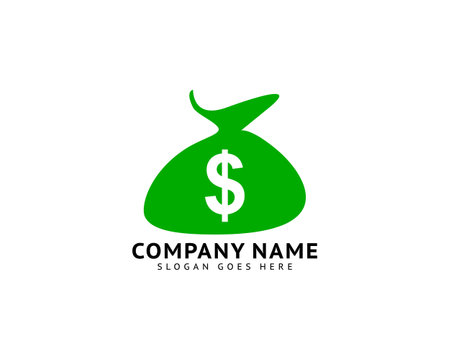 Bag of Money Logo Template, Sack of Money Illustration Vectorのイラスト素材