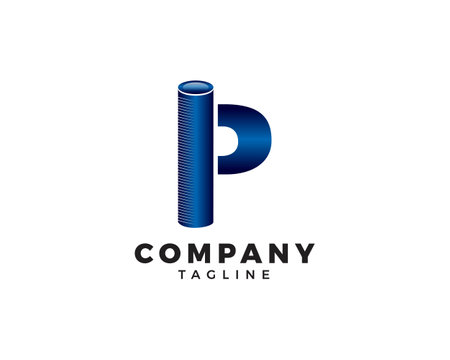 Initial letter P plumbing pipe logo template vector icon illustration designのイラスト素材