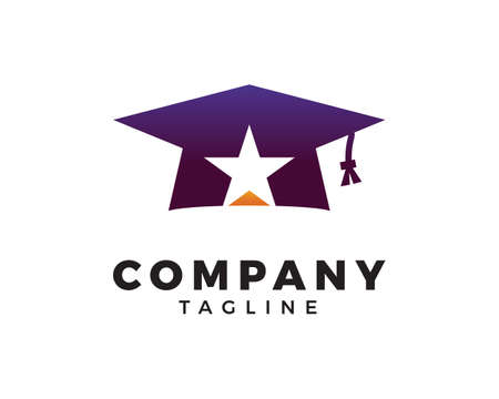 Star Graduation Hat Education Logo Vector Templateのイラスト素材
