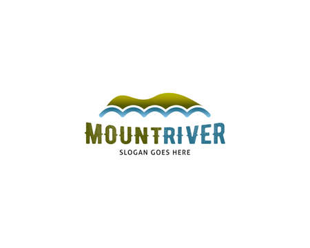 Mountain River Logo Design Templateのイラスト素材